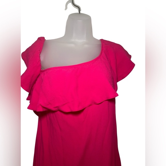 ASTR The Label New NWOT Pink One Shoulder Ruffle Mini Dress Size Large - Picture 4 of 8